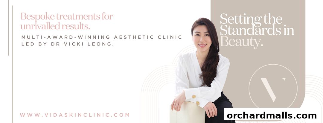A woman smiles, with text about bespoke treatments and setting standards in beauty.