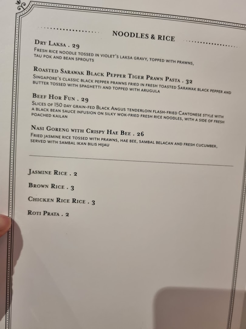 Menu page for Violet Oon at ION Orchard
