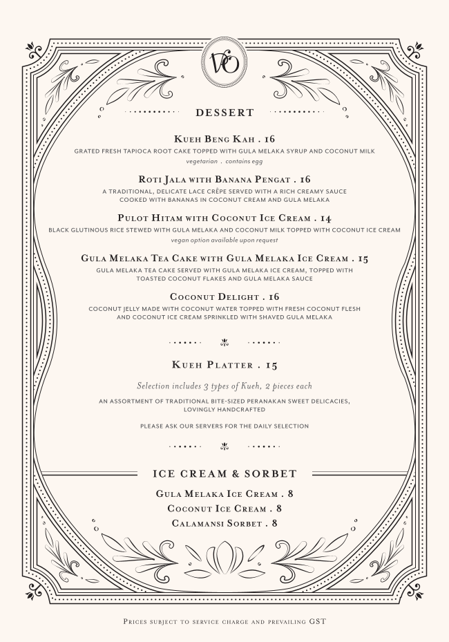 Menu page for Violet Oon at ION Orchard