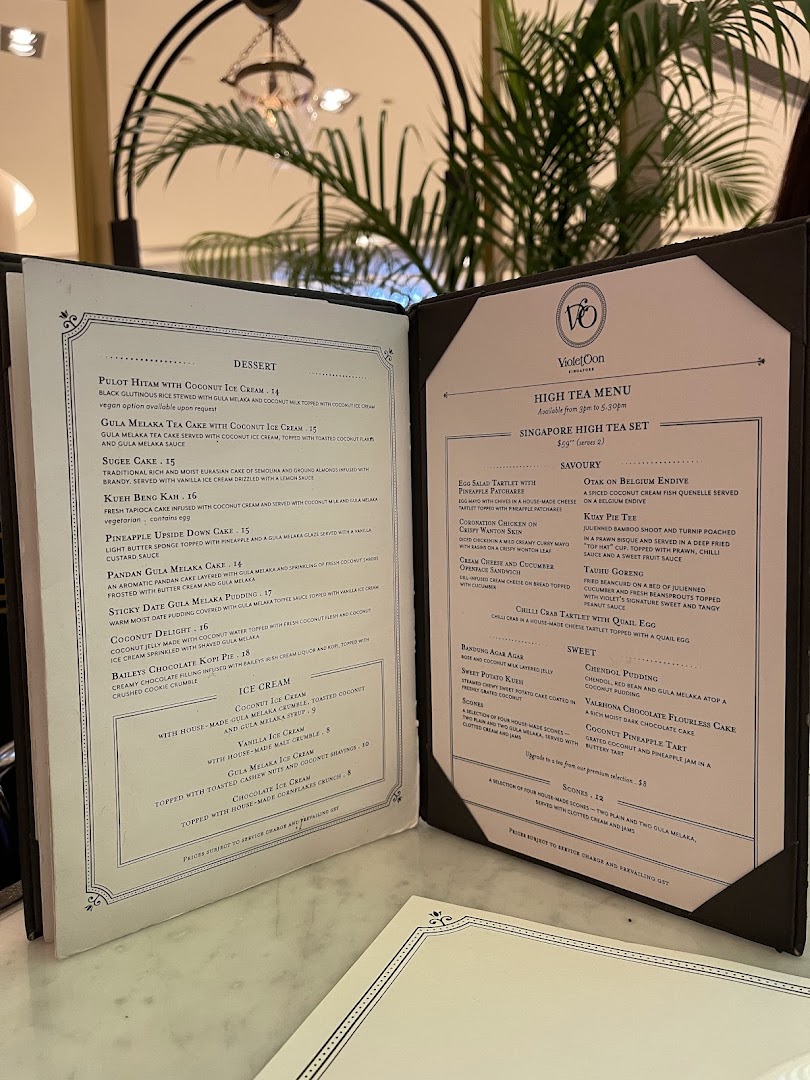 Menu page for Violet Oon at ION Orchard