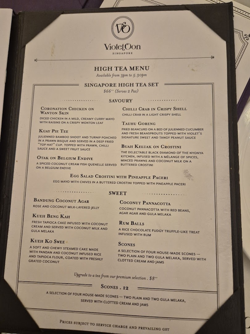Menu page for Violet Oon at ION Orchard