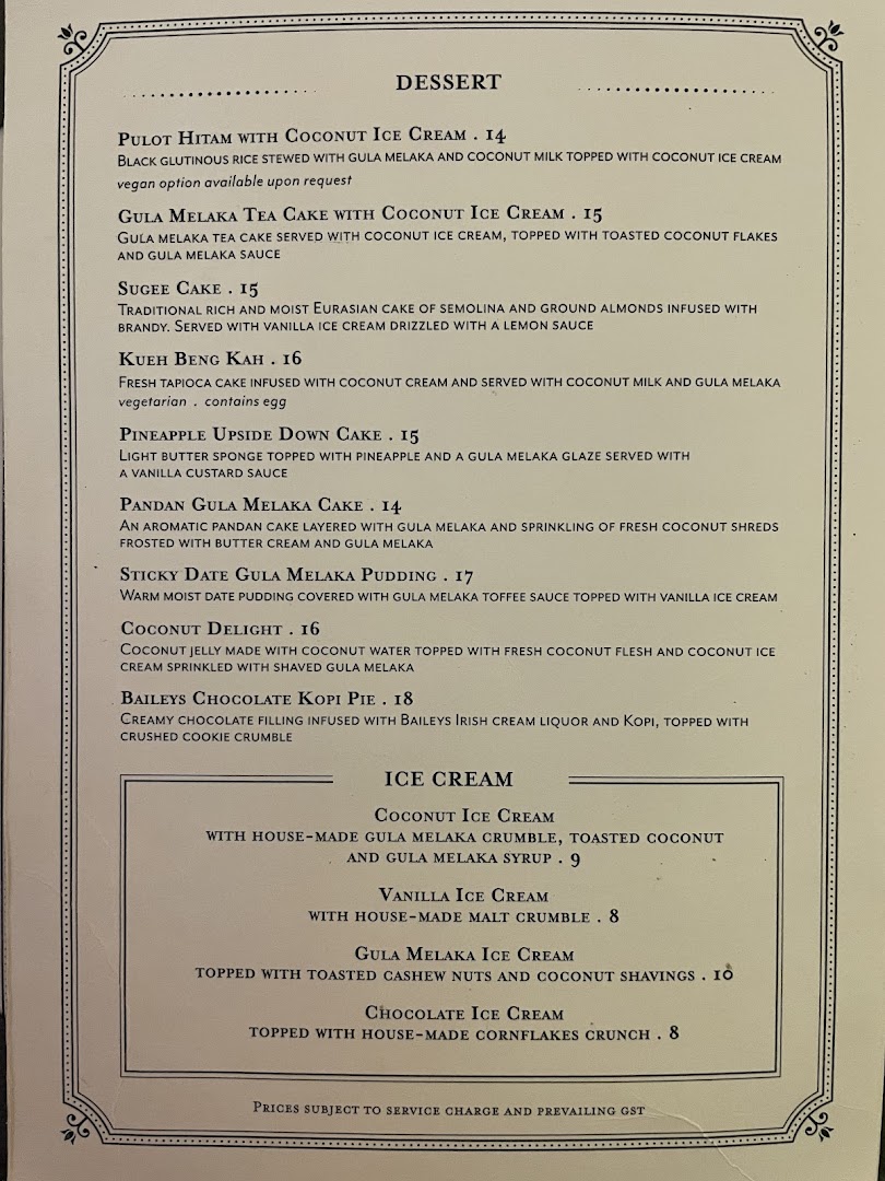 Menu page for Violet Oon at ION Orchard