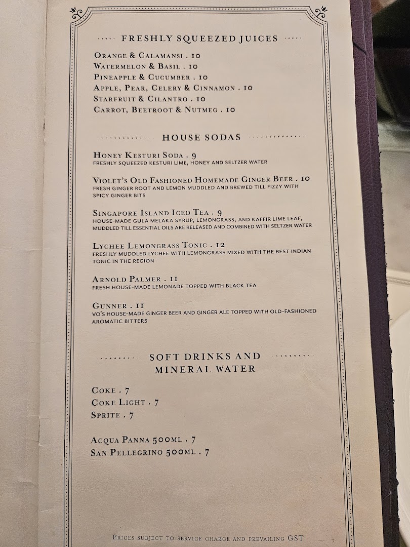 Menu page for Violet Oon at ION Orchard