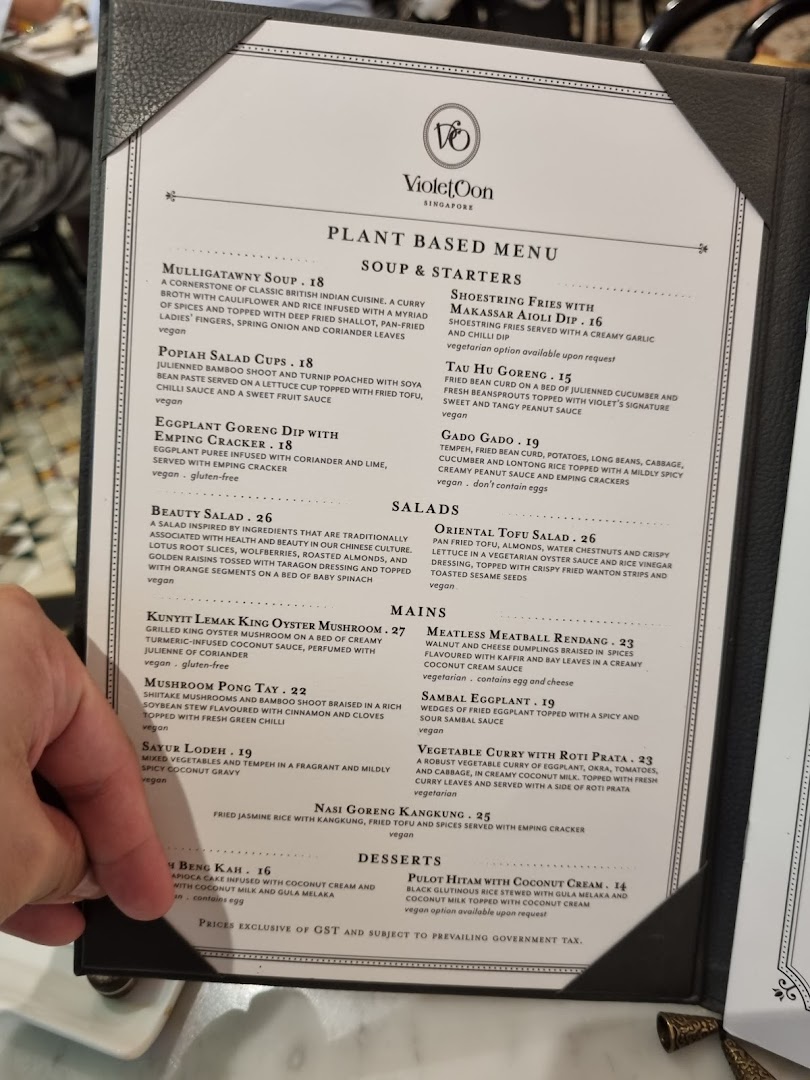 Menu page for Violet Oon at ION Orchard