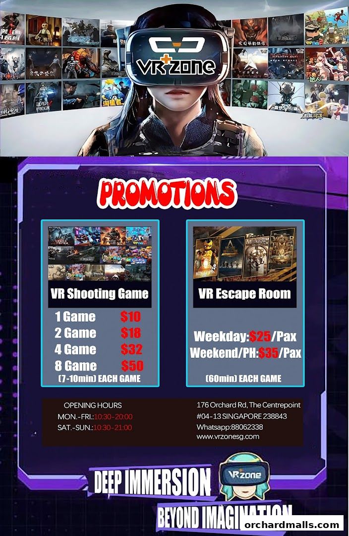 Menu page for VRZONE