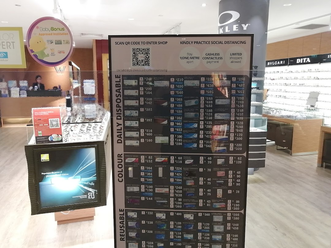 Menu page for W Optics