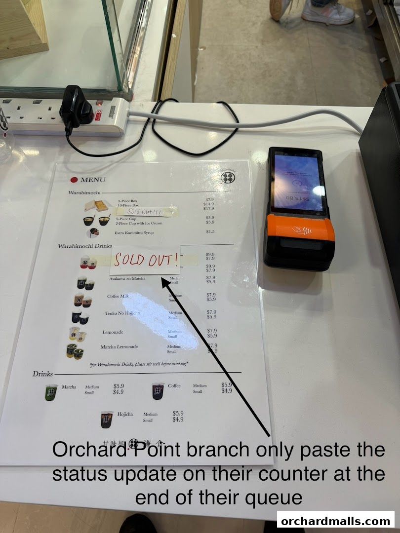 Menu page for Warabimochi Kamakura