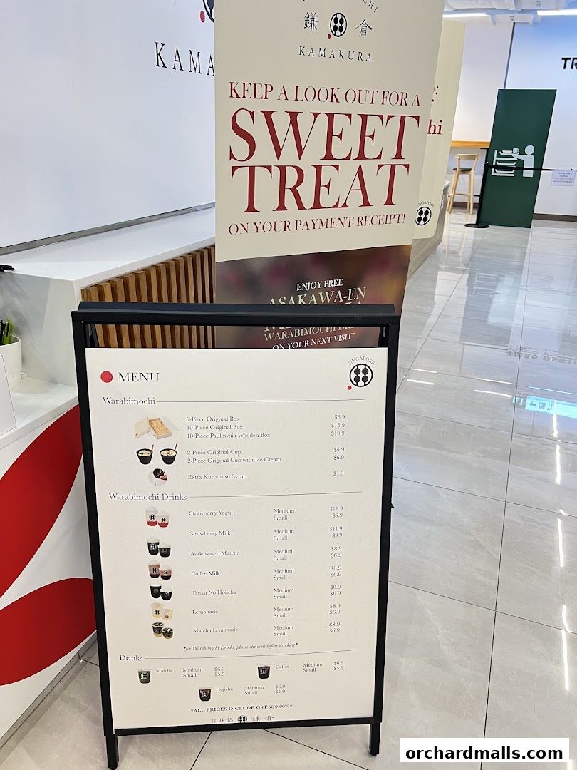 Menu page for Warabimochi Kamakura