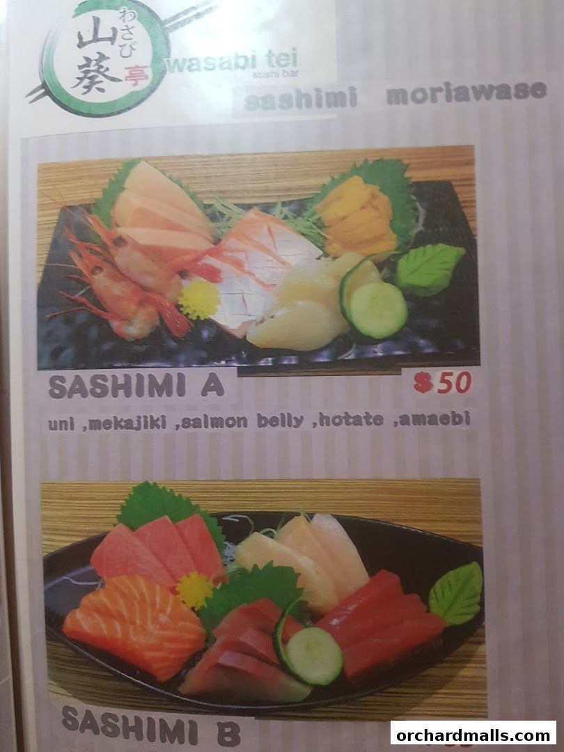 Menu page for Wasabi Tei