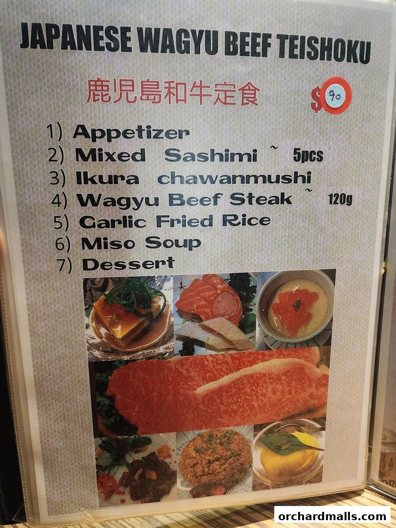 Menu page for Wasabi Tei