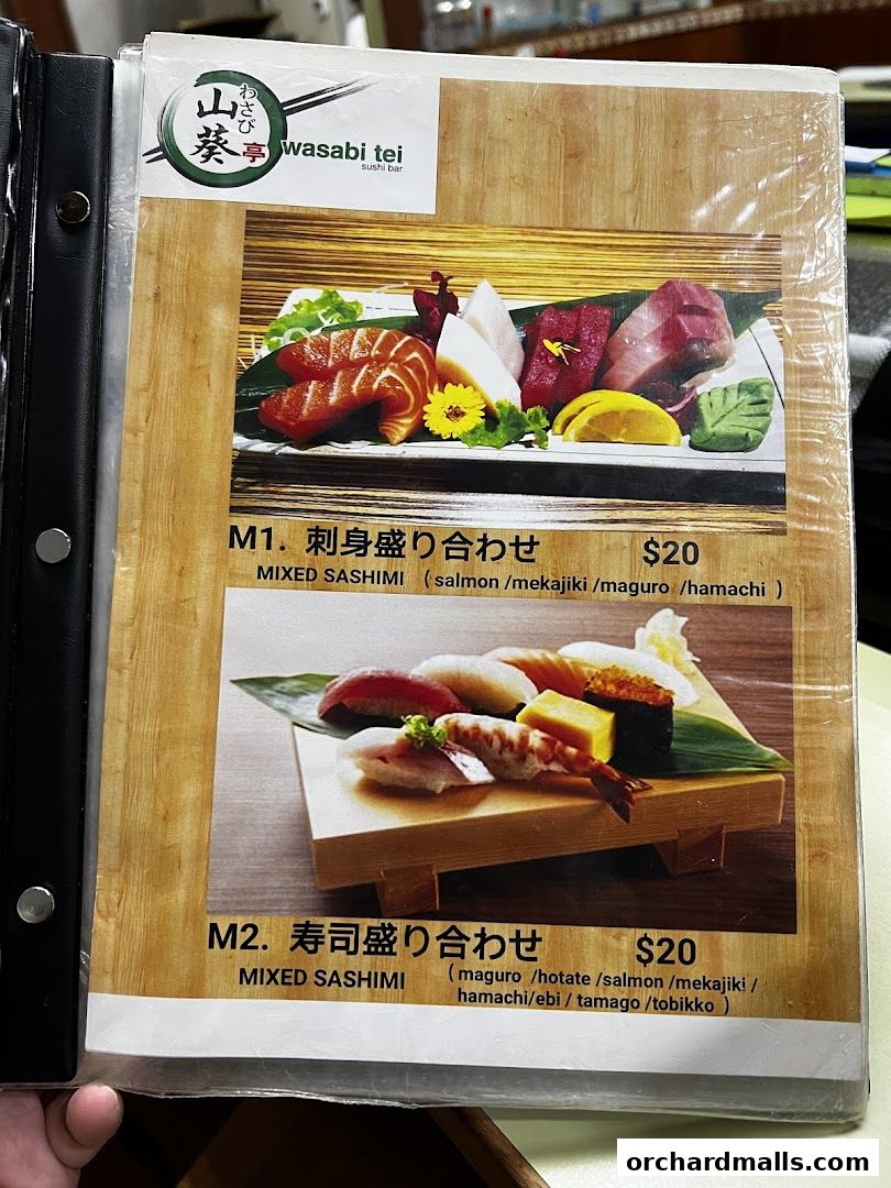 Menu page for Wasabi Tei