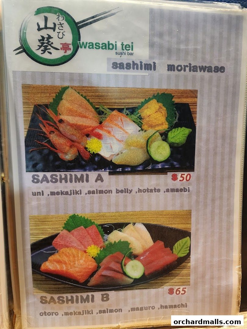Menu page for Wasabi Tei