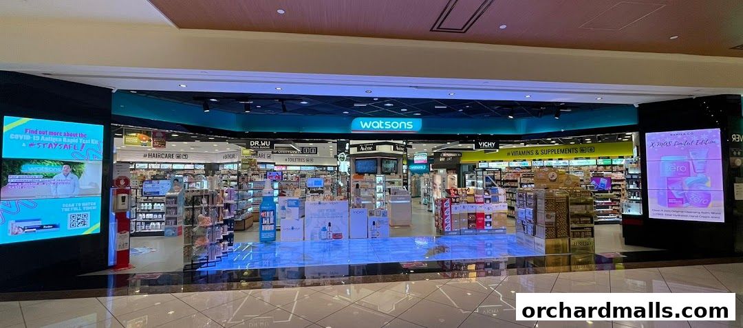 The Watsons store at Takashimaya S.C. offers health, beauty, and supplements.