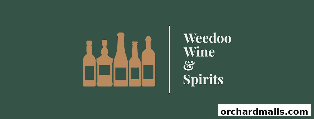 A graphic featuring silhouettes of wine and spirit bottles next to the shop's name.