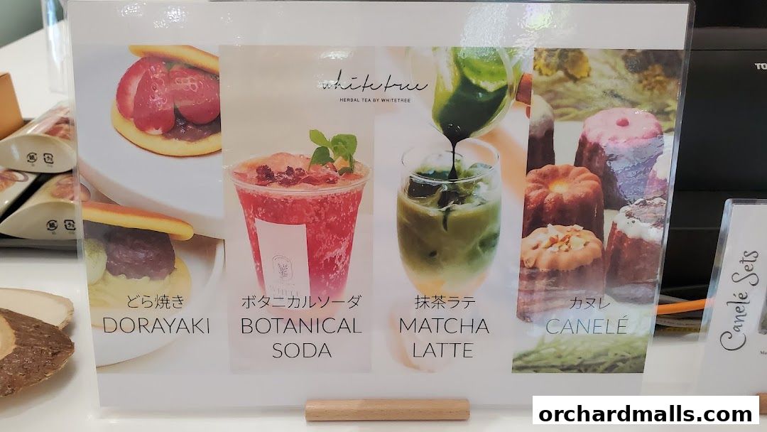 Menu page for WHITETREE Café  Shop