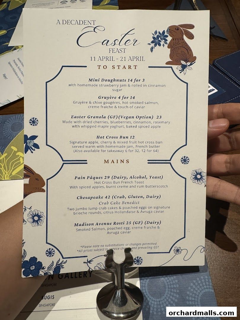 Menu page for Wild Honey Mandarin Gallery