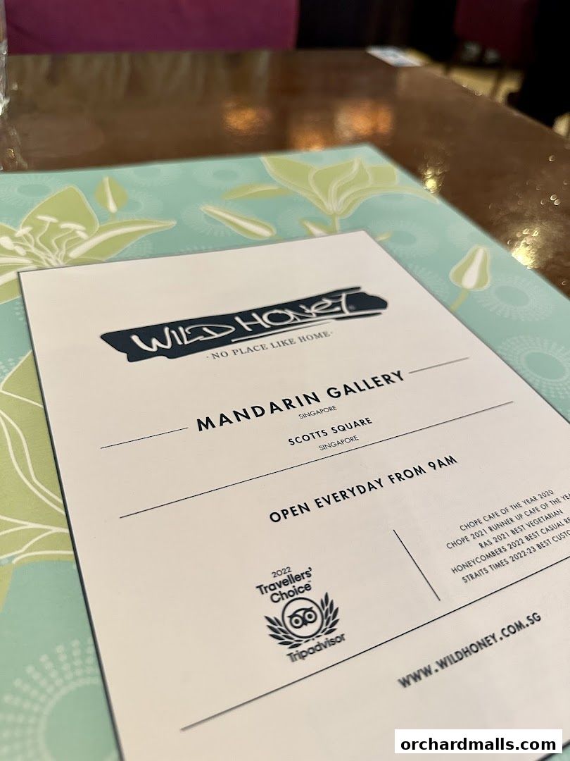 Menu page for Wild Honey Mandarin Gallery