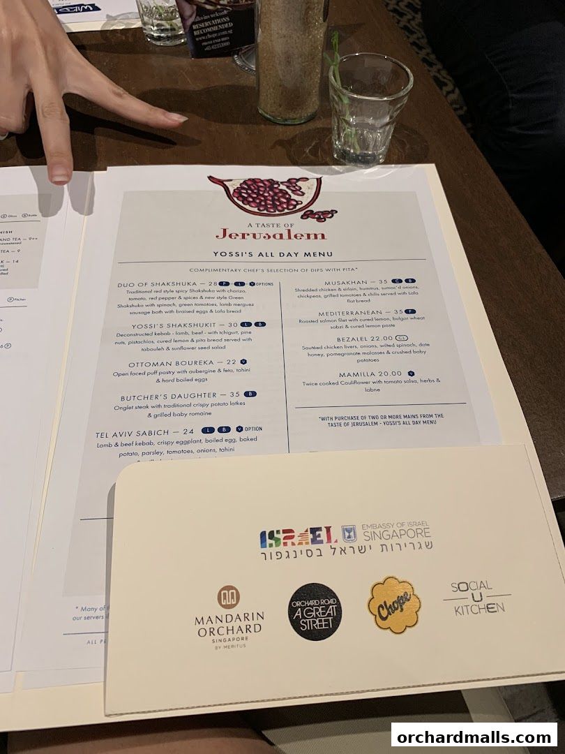 Menu page for Wild Honey Mandarin Gallery