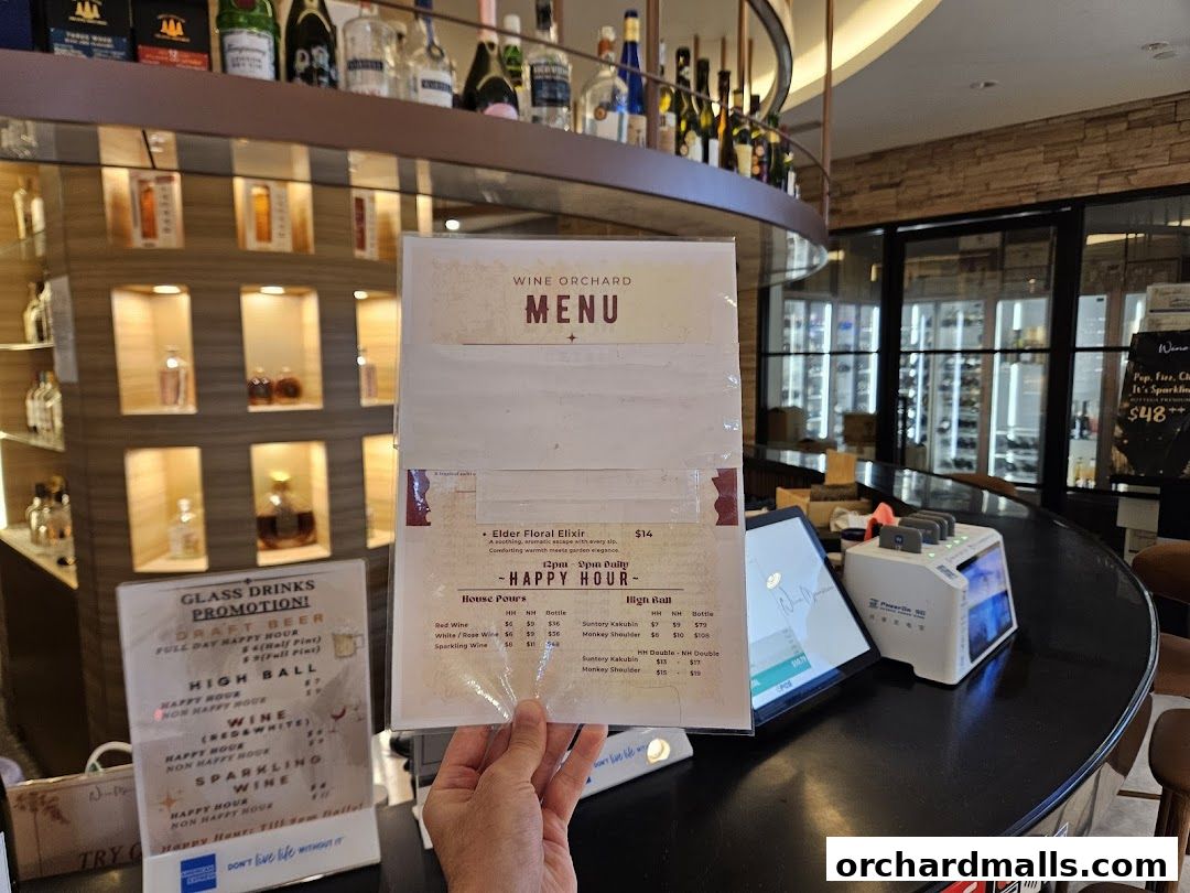 Menu page for Wine Mansion - Orchard