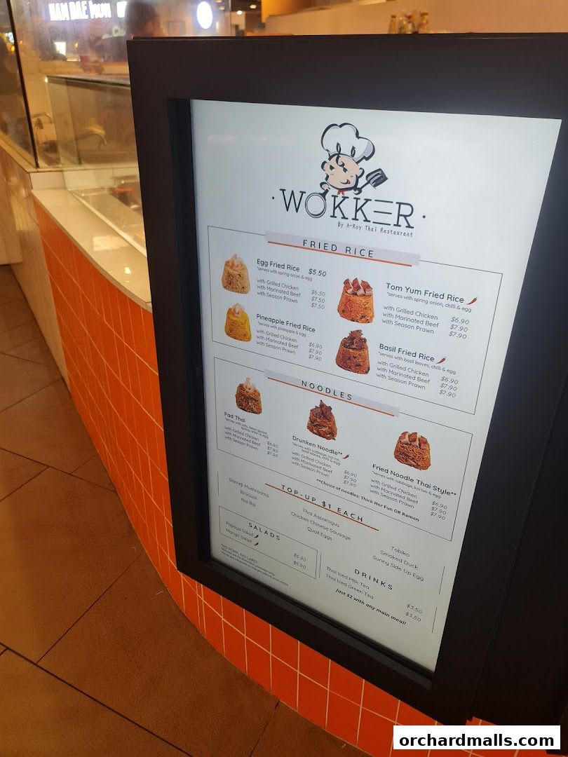 Menu page for Wokker by A-Roy Thai Restaurant