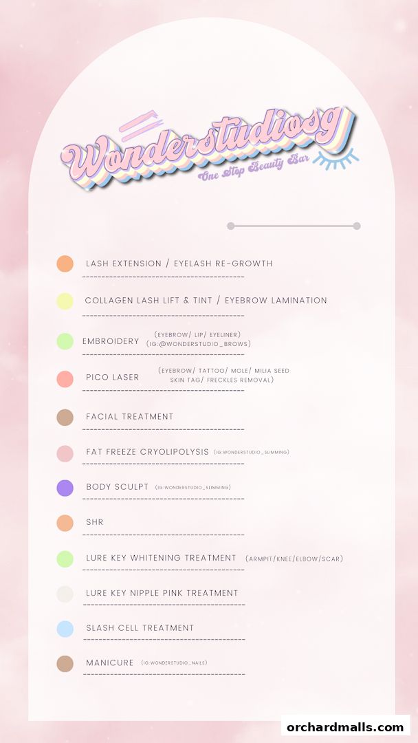 Menu page for WonderStudioSG.Far East Plaza