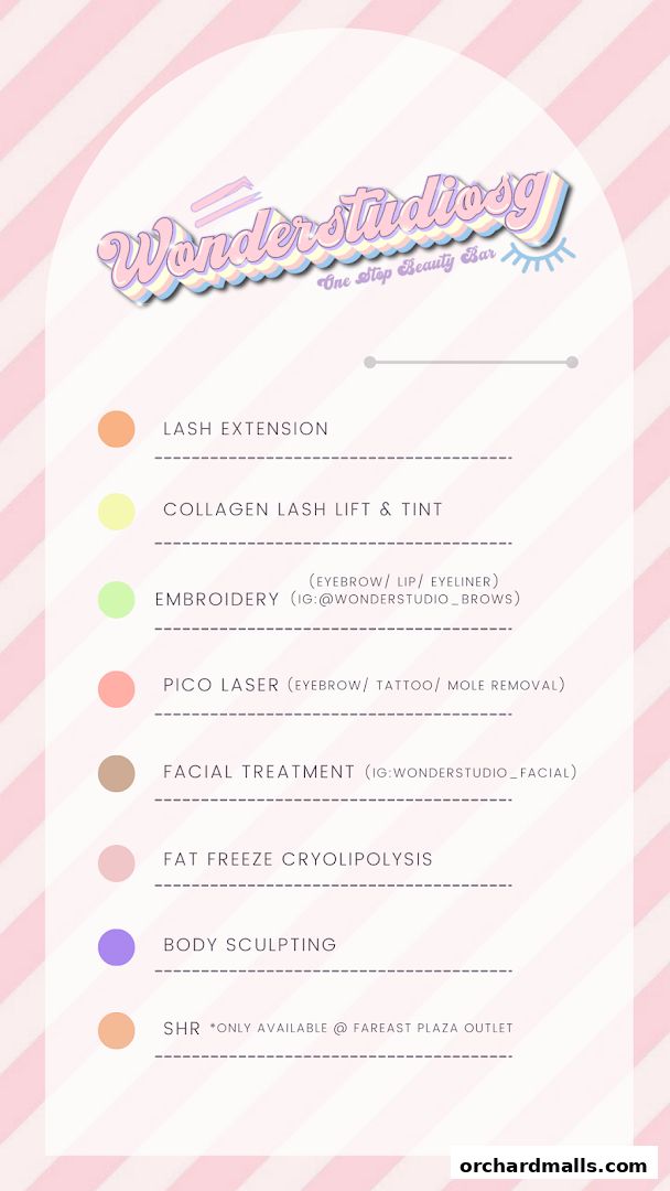 Menu page for WonderStudioSG.Far East Plaza