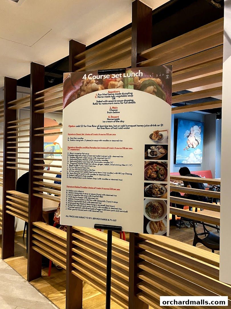 Menu page for Xi Yan Shaw