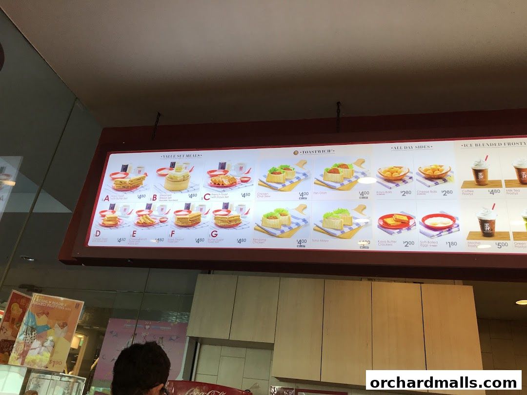 Menu page for Ya Kun Kaya Toast 313somerset