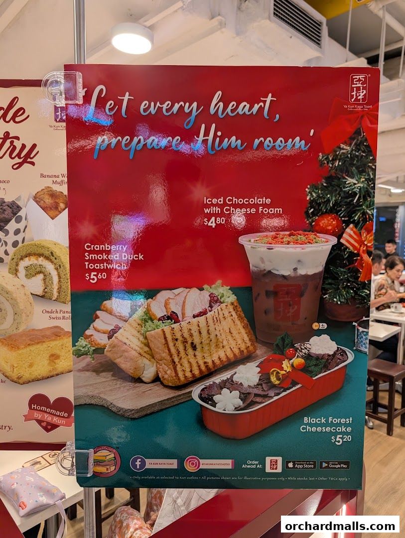 Menu page for Ya Kun Kaya Toast