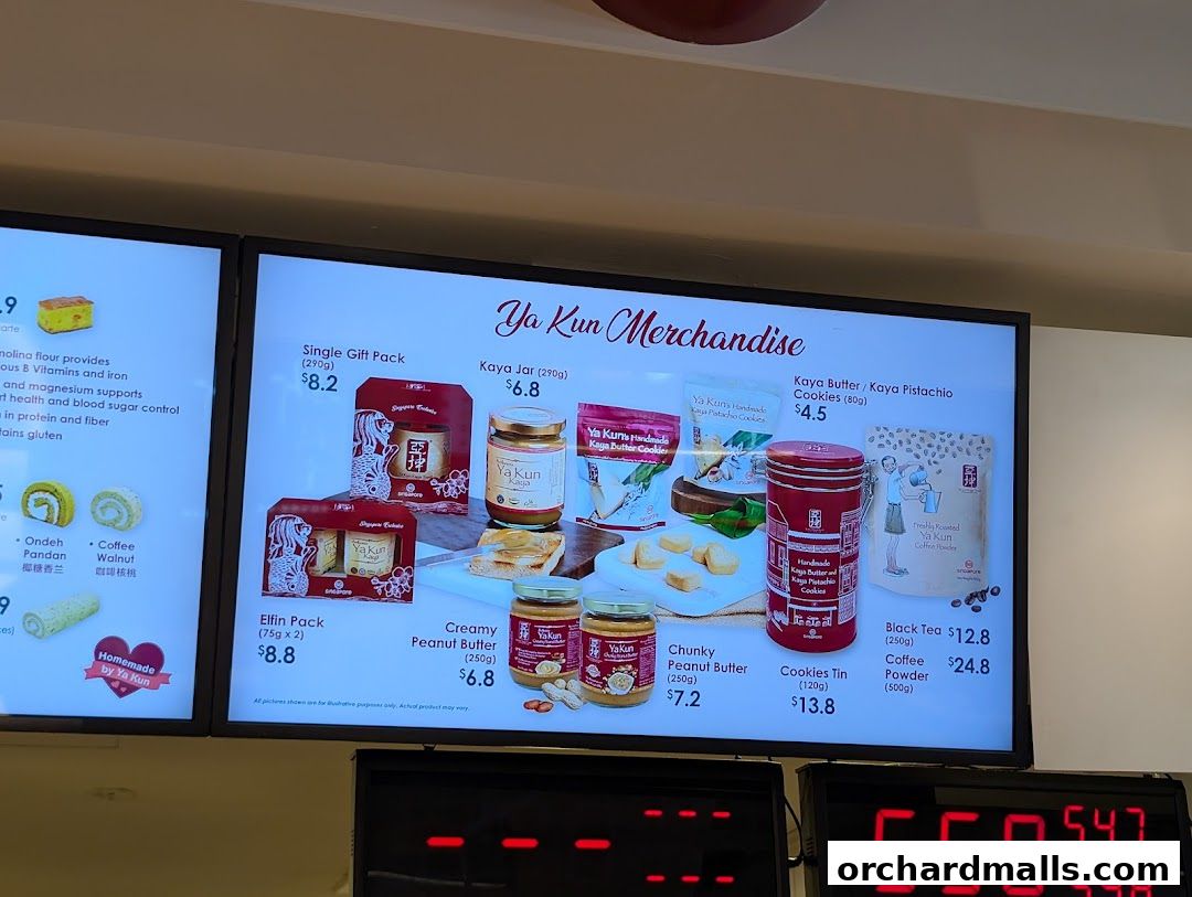 Menu page for Ya Kun Kaya Toast