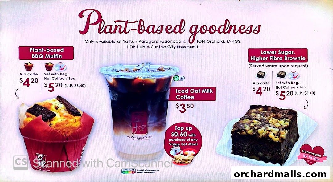 Menu page for Ya Kun Kaya Toast