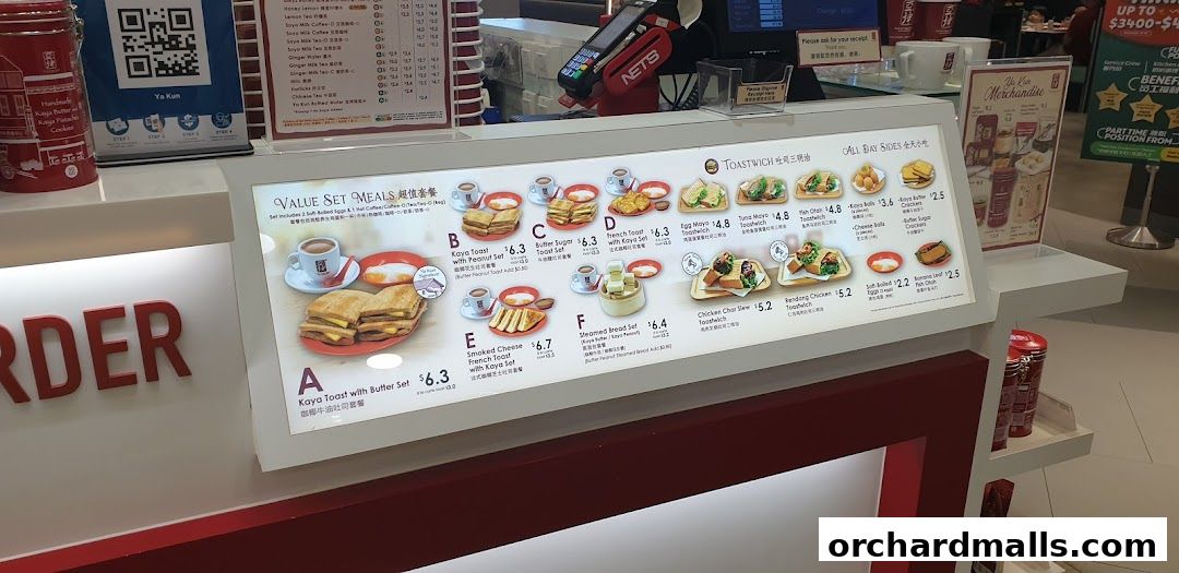 Menu page for Ya Kun Kaya Toast The Cathay