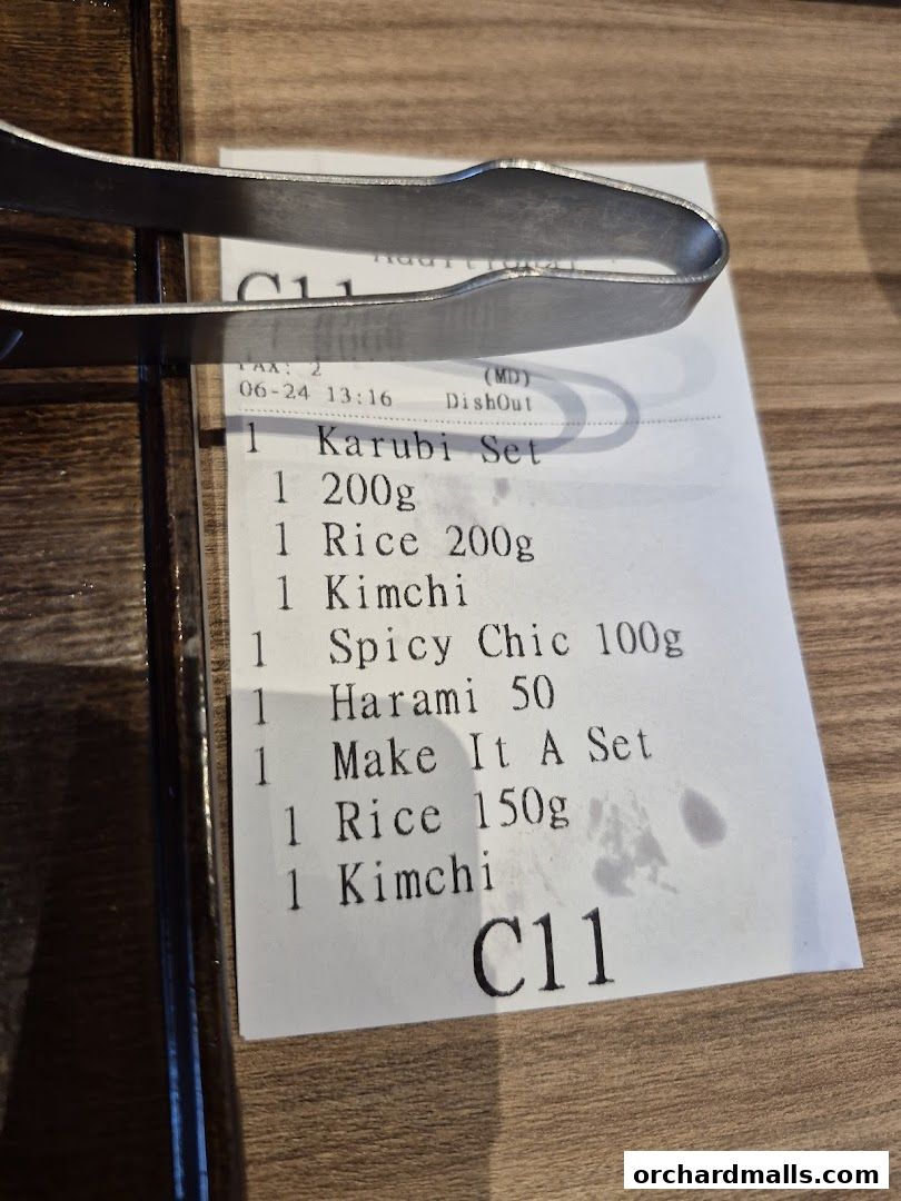 Menu page for Yakiniku Like The Cathay