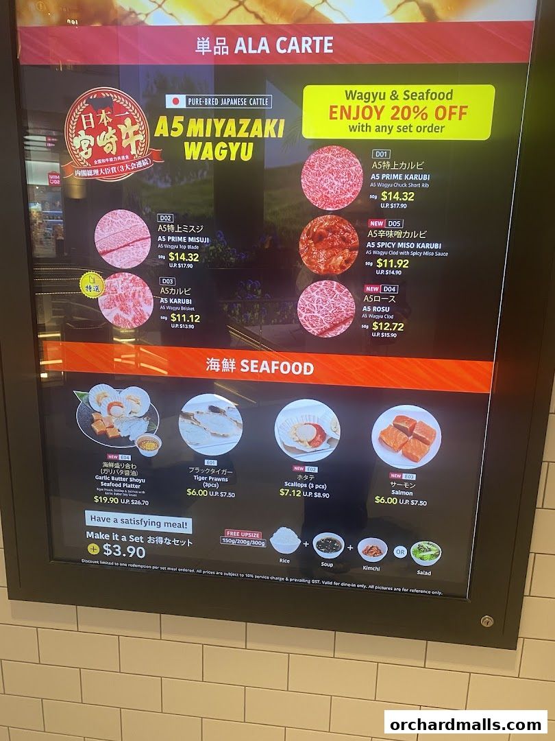 Menu page for Yakiniku Like The Cathay