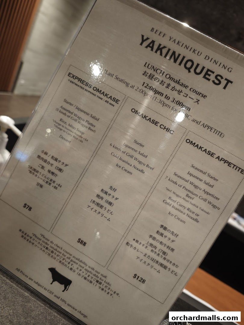 Menu page for Yakiniquest