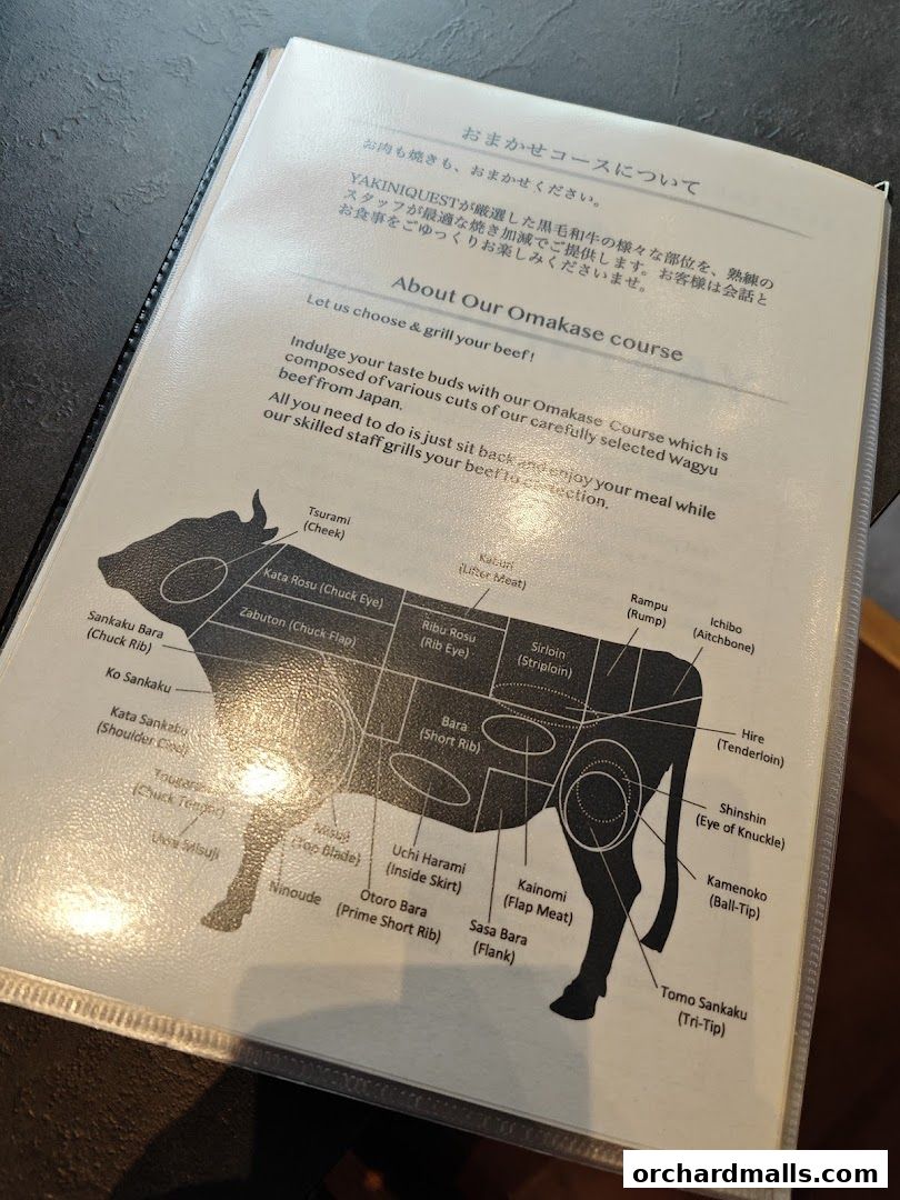 Menu page for Yakiniquest