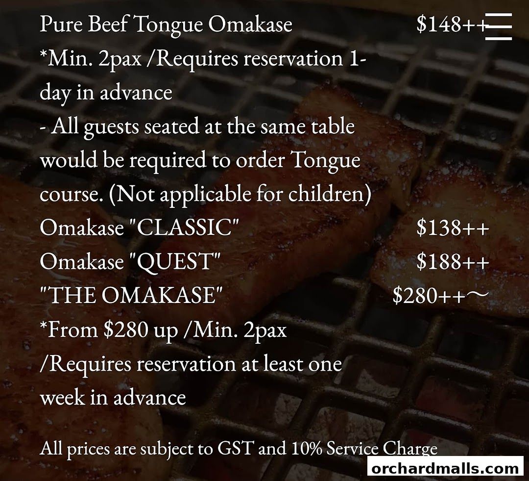 Menu page for Yakiniquest