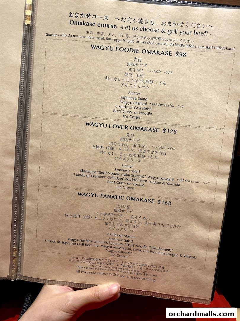 Menu page for Yakiniquest