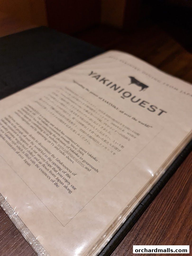 Menu page for Yakiniquest