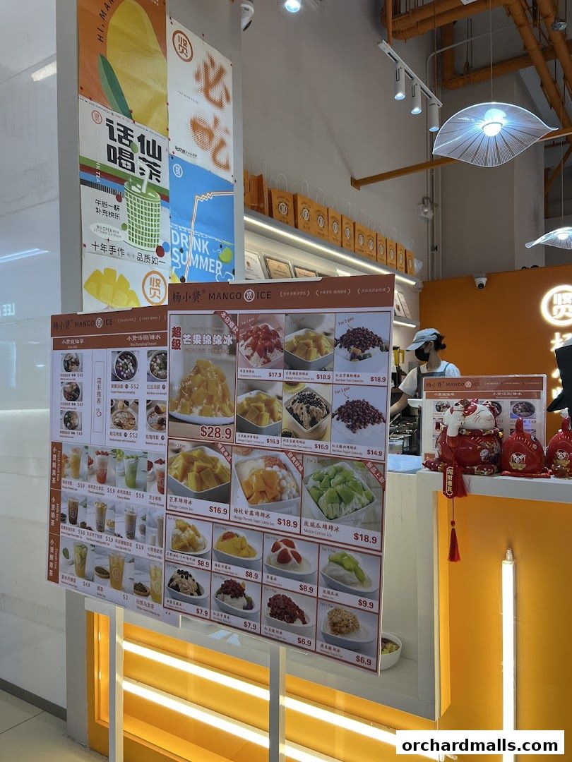 Menu page for Yang Xiao Xian Mango Milk Ice 杨小贤 芒果绵绵冰
